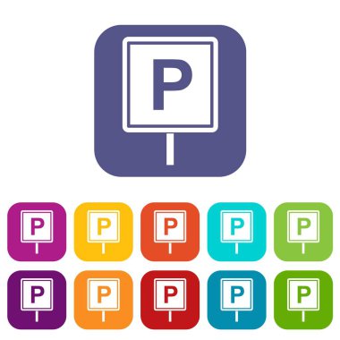 Park işareti Icons set