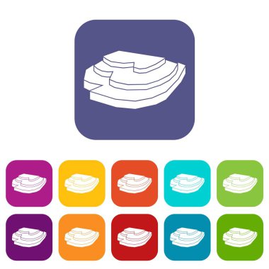 Pirinç alan Icons set