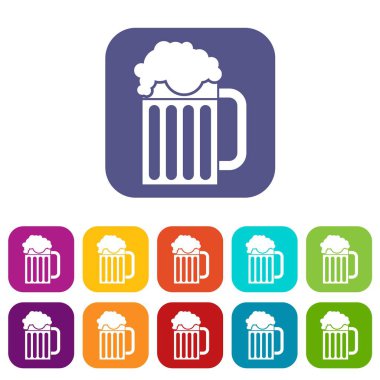 Bira kupa Icons set