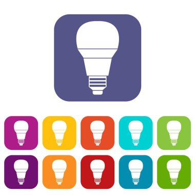 Parlayan Led ampul Icons set