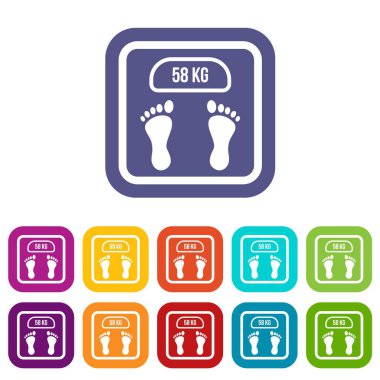 Ağırlık ölçek Icons set