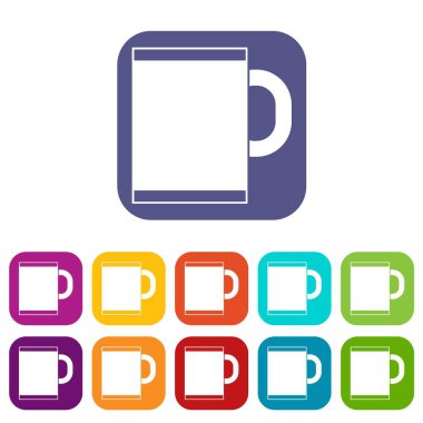 Çay kupa Icons set