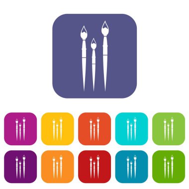 Resim Icons set için üç fırçalar