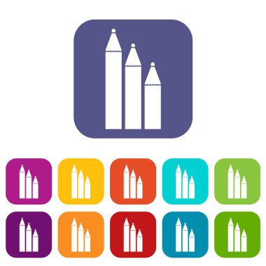 Üç kalem Icons set