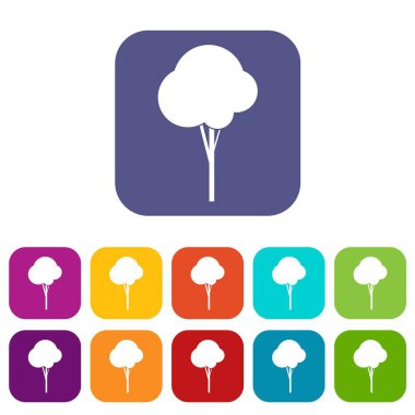 Kabarık ağaç Icons set