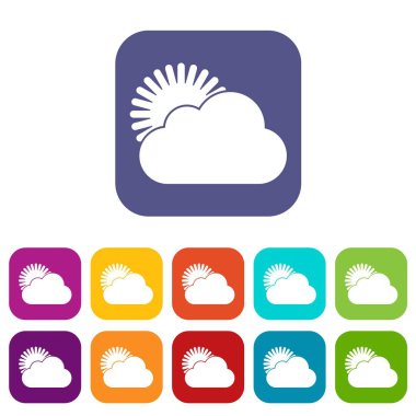 Güneş ve bulut Icons set