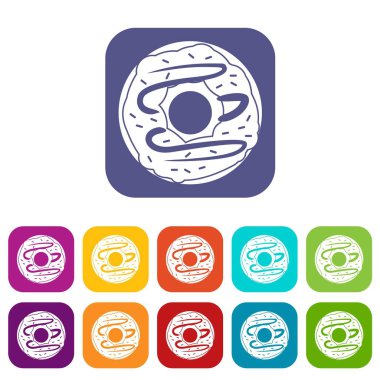 Çikolatalı çörek Icons set