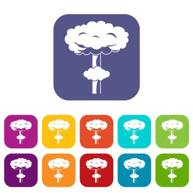 Nükleer patlama Icons set