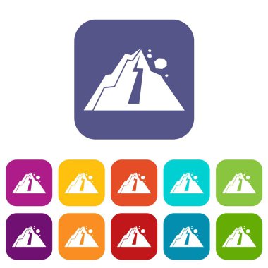 Kaya düşmesi Icons set