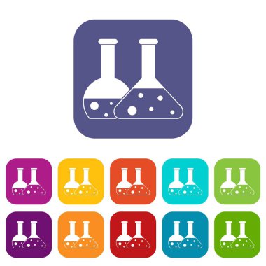 Şeffaf şişe Icons set