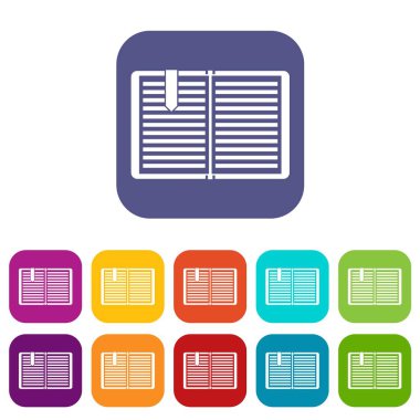 Bir yer imi simgeleri ile açık kitap