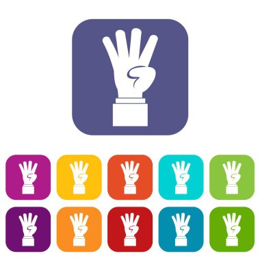 Dört numaralı Icons set gösterilen el