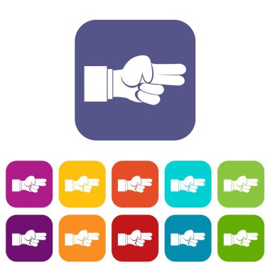 El gösteren iki parmak Icons set