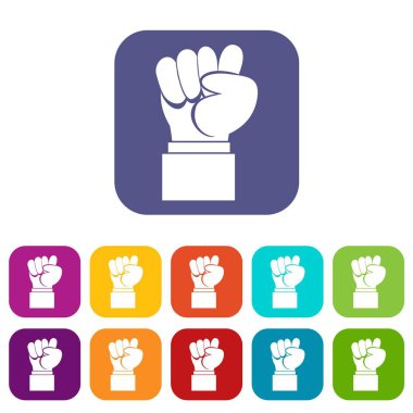 Erkek yumruk el simgeleri kurma kaldırdı