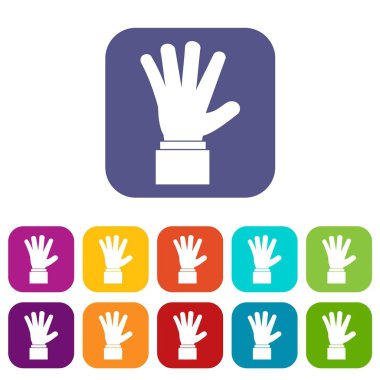 El gösteren beş parmak Icons set