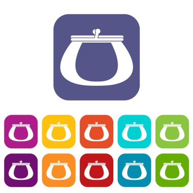 Retro çanta Icons set