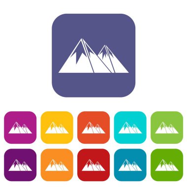 Dağları kar Icons set ile