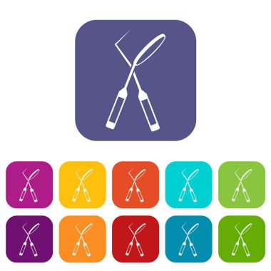 Diş Hekimliği Icons set için diş aygıtlar