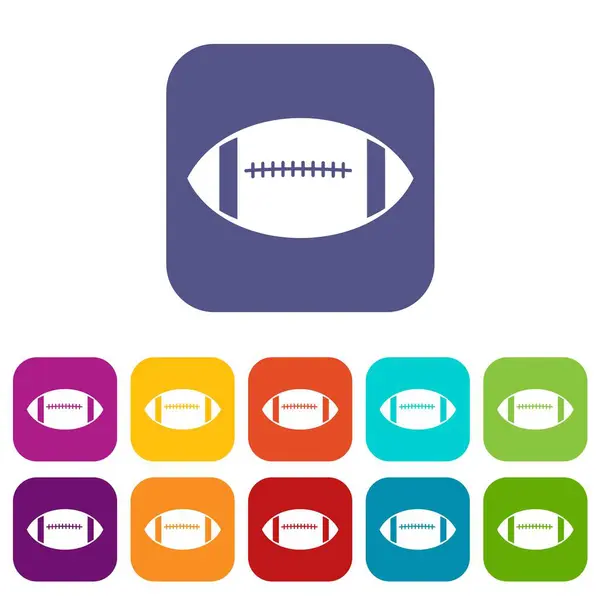 Conjunto de ícones de bola de rugby —  Vetores de Stock