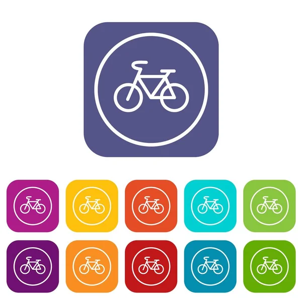 Conjunto de iconos de bicicleta signo — Vector de stock