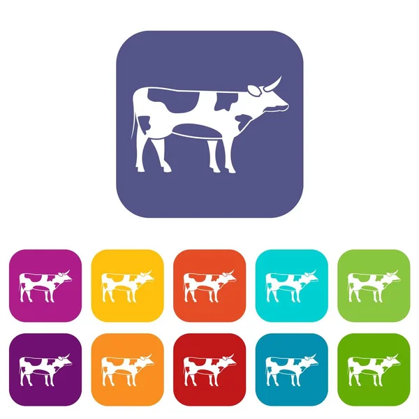 Zestaw ikon krowa Szwajcaria — Wektor stockowy
