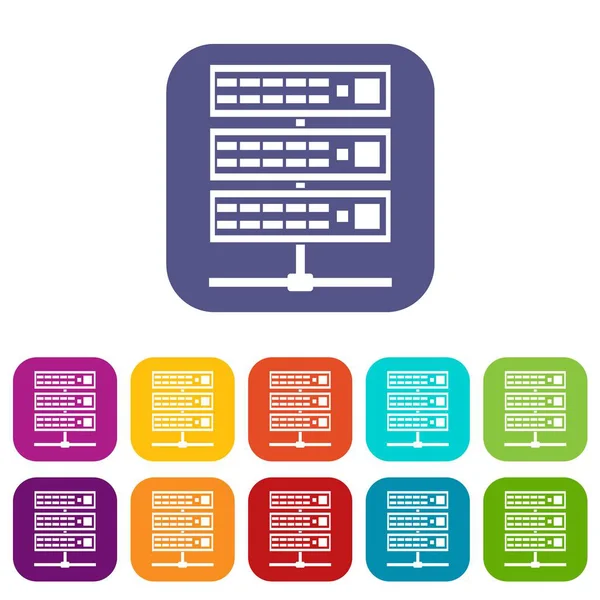 Serveurs icônes ensemble — Image vectorielle