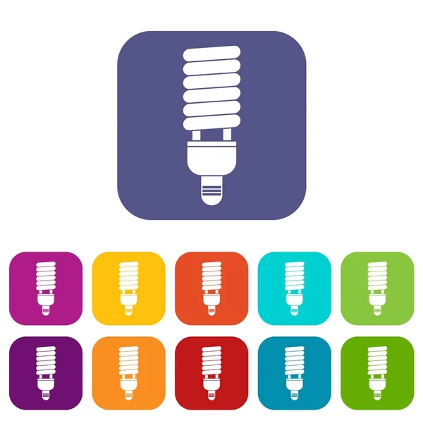 Leuchtstofflampen-Symbole gesetzt — Stockvektor