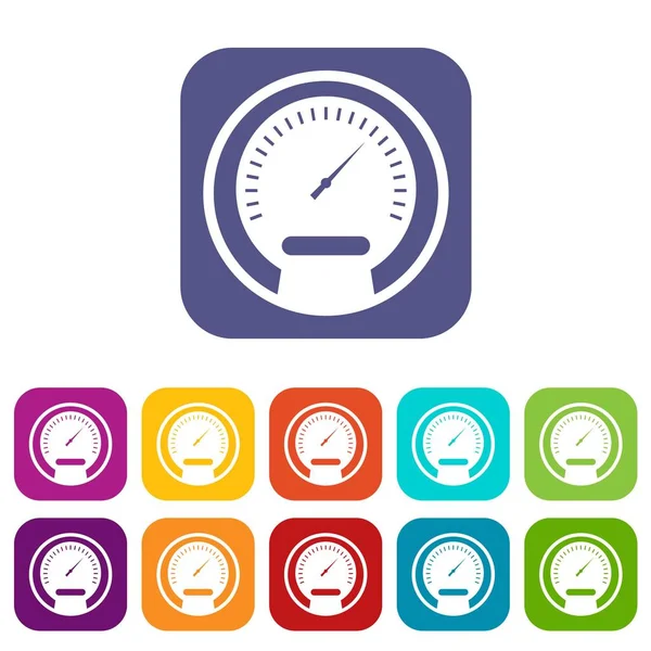 Snelheidsmeter icons set — Stockvector