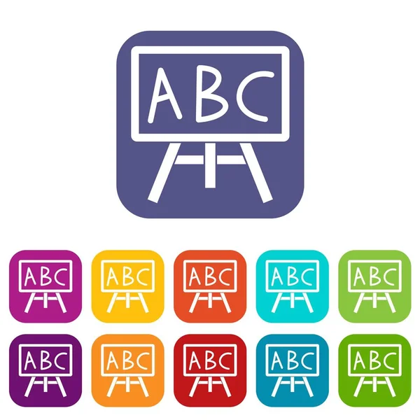 Tableau avec les lettres ABC icônes ensemble — Image vectorielle