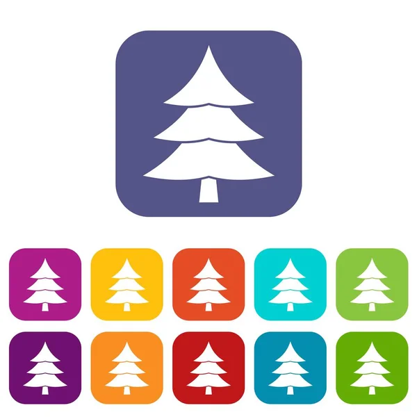 Fir tree icons set — Stockvector