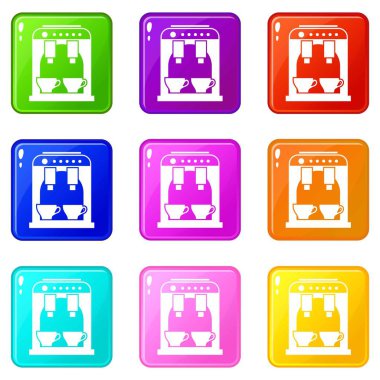 Kahve makinesi 9 Icons set