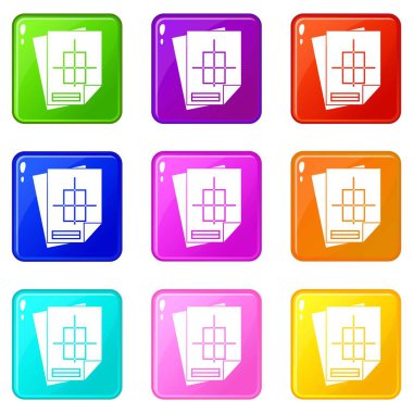 Ev inşaat proje simgeleri 9 ayarla