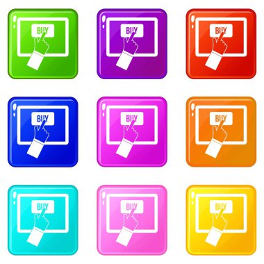 Online alışveriş Icons 9 set