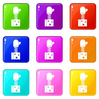 Bahar kutusu simgeleri 9 küme üzerinde el