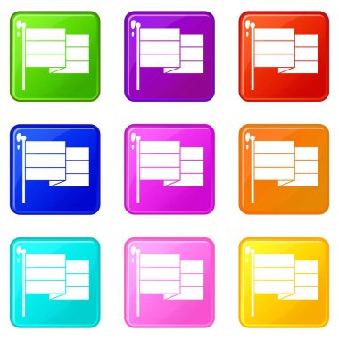 Siyah bayrak simgeleri 9 kümesi