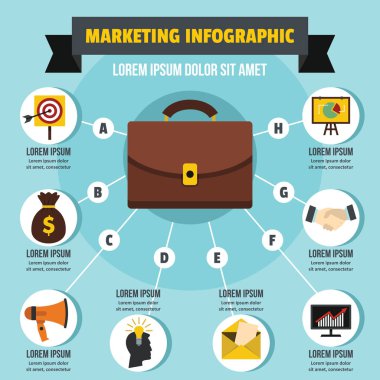 Marketing infographic concept, flat style clipart