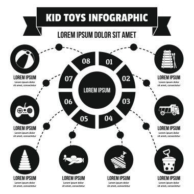 Çocuk oyuncakları Infographic kavramı, basit tarzı