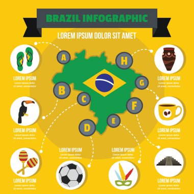 Brezilya Infographic kavramı, düz stil