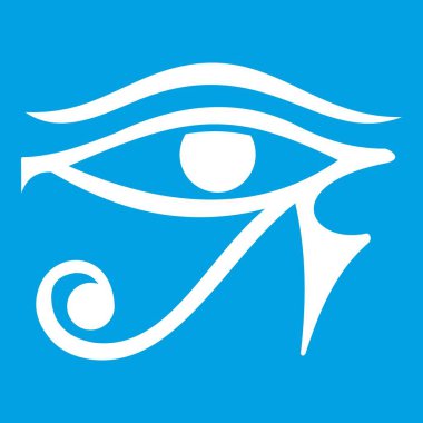 Göz Horus Mısır Tanrıça simgesi beyaz