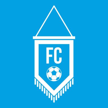 Futbol topu simgesi beyaz flama