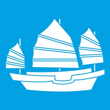 Önemsiz tekne simgesi beyaz