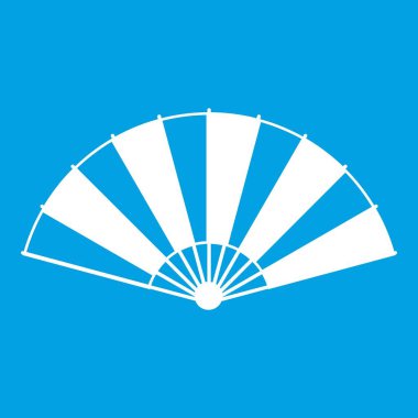 Çin yelpaze simgesi beyaz