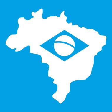 Brezilya harita bayrak simgesi beyaz ile
