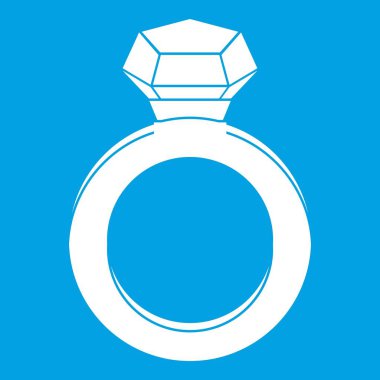 Değerli taş simgesi beyaz ile yüzük