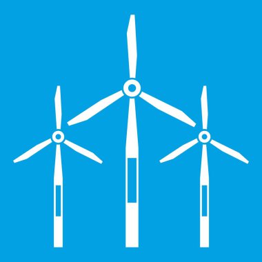 Rüzgar jeneratör türbinleri simgesi beyaz
