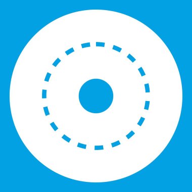 Daire yol simgesi beyaz