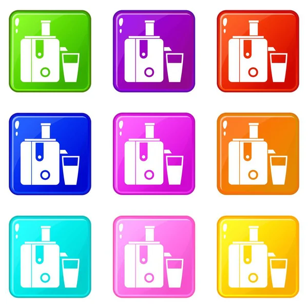 Juicer icons 9 set — Stock Vector