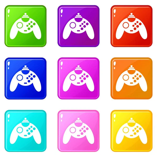 Gamepad icons 9 set — Stock Vector