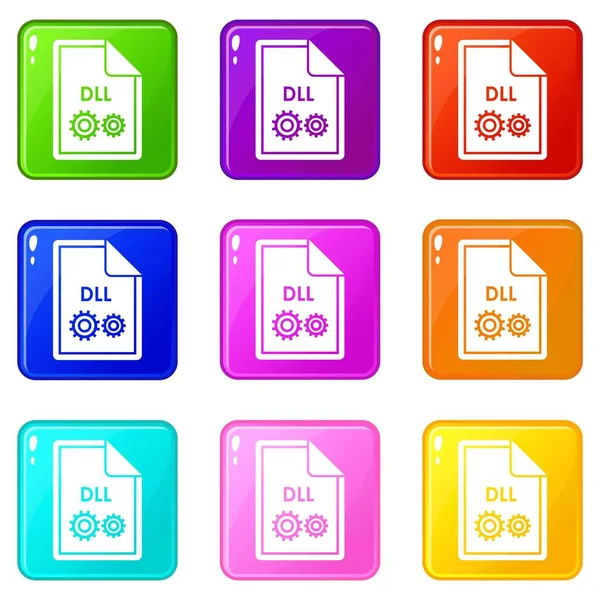 Archivo DLL iconos 9 conjunto — Vector de stock