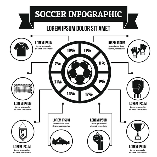 Fotbalový infografika koncept, jednoduchý styl — Stockový vektor